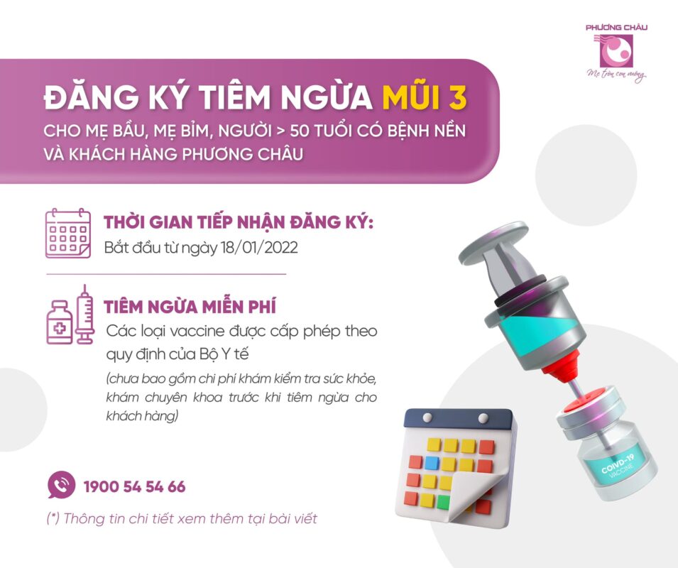 tiếp nhận tiêm ngừa mũi 3 cho mẹ bầu nhà Châu
